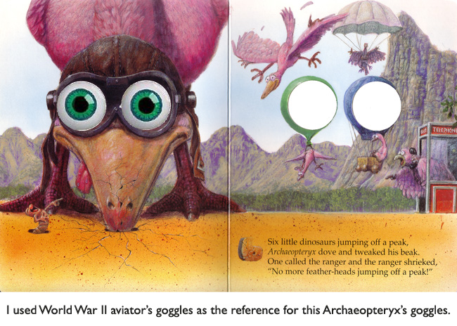 ‘Archaeoptyryx Tweaks His Beak’ One more feather-head bites the dust. More dino-danger from Ten Little Dinosaurs!
